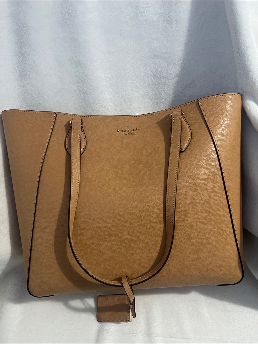 kate spade tan leather pebbled tote